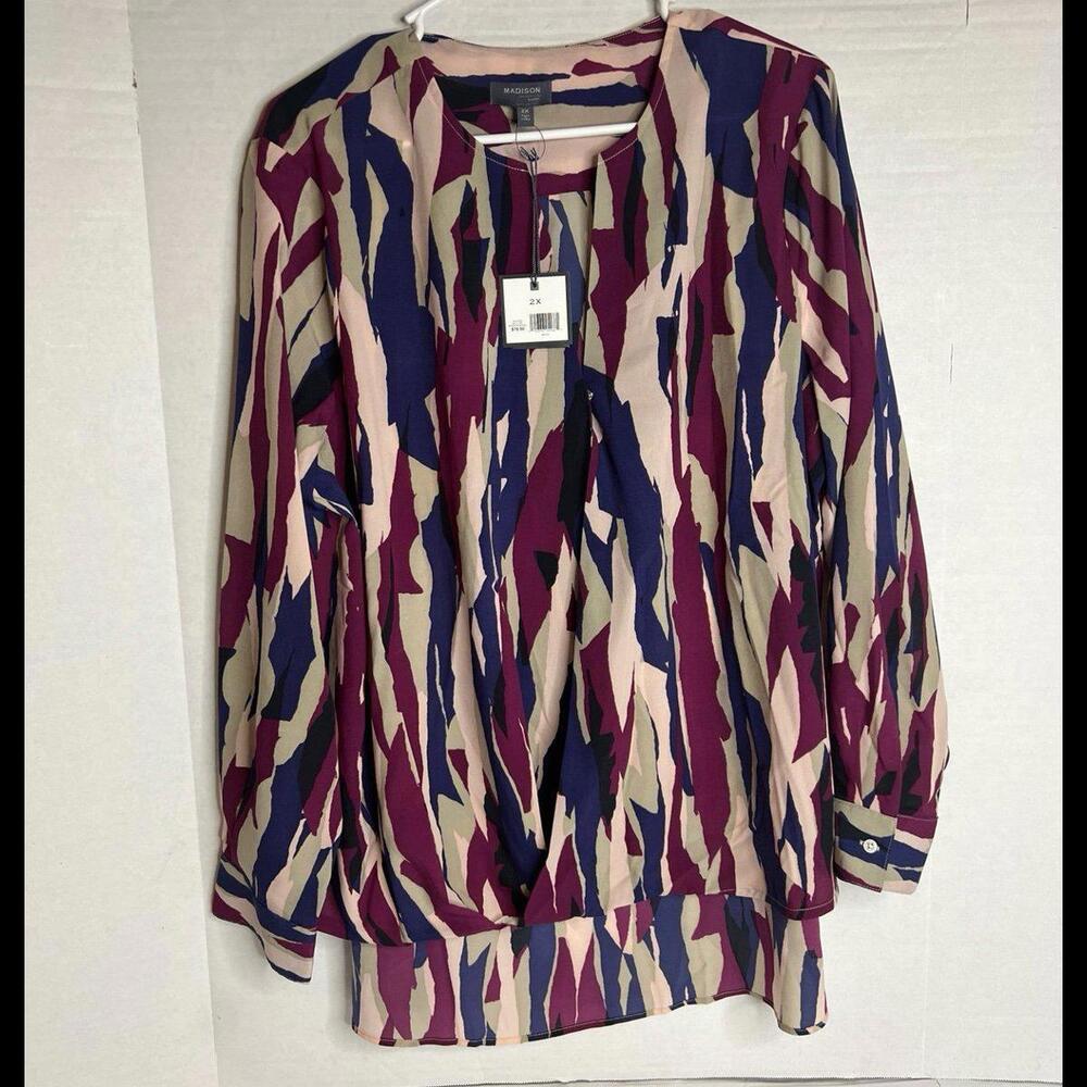 Madison Multicolor Curvy Blouse‎ - Size 2X